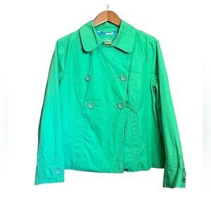 L.L.bean green double button spring coat